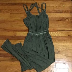RVCA Green Casual Slight Tie Die Jumpsuit